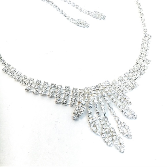 Jewelry - Elegant Prom Pageant Rhinestone Necklace Set